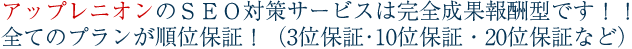 アップレニオンのＳＥＯ対策サービスは完全成果報酬型です！！